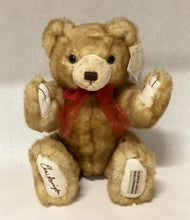 Load image into Gallery viewer, 2006 Chris Herrington Signature Teddy Bear with red ribbon