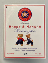 Load image into Gallery viewer, 2001 10” Harry & Hannah Christmas Adventure North Pole Set of 2 Teddy Bears