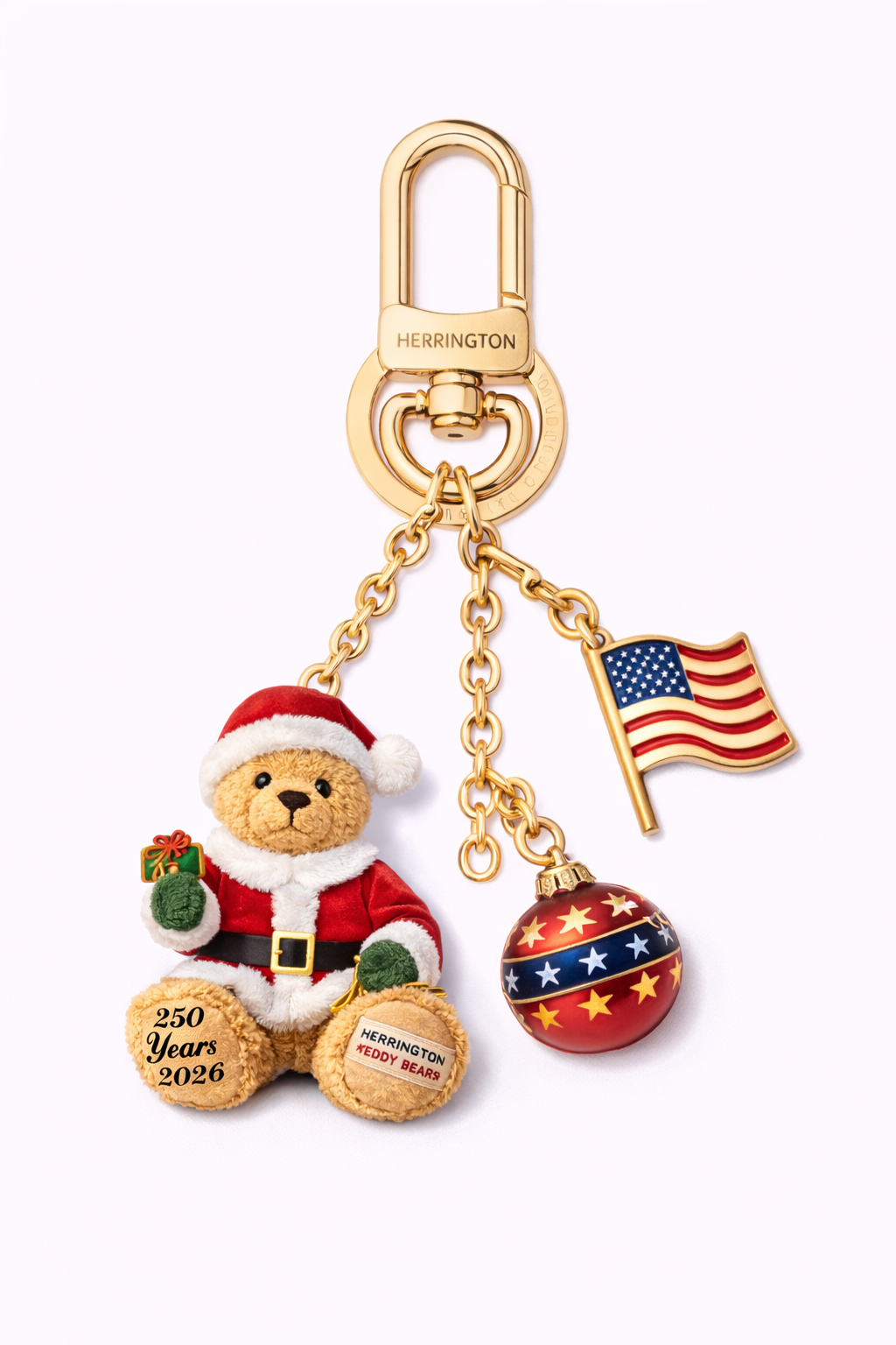 Patriotic Christmas Key Chain